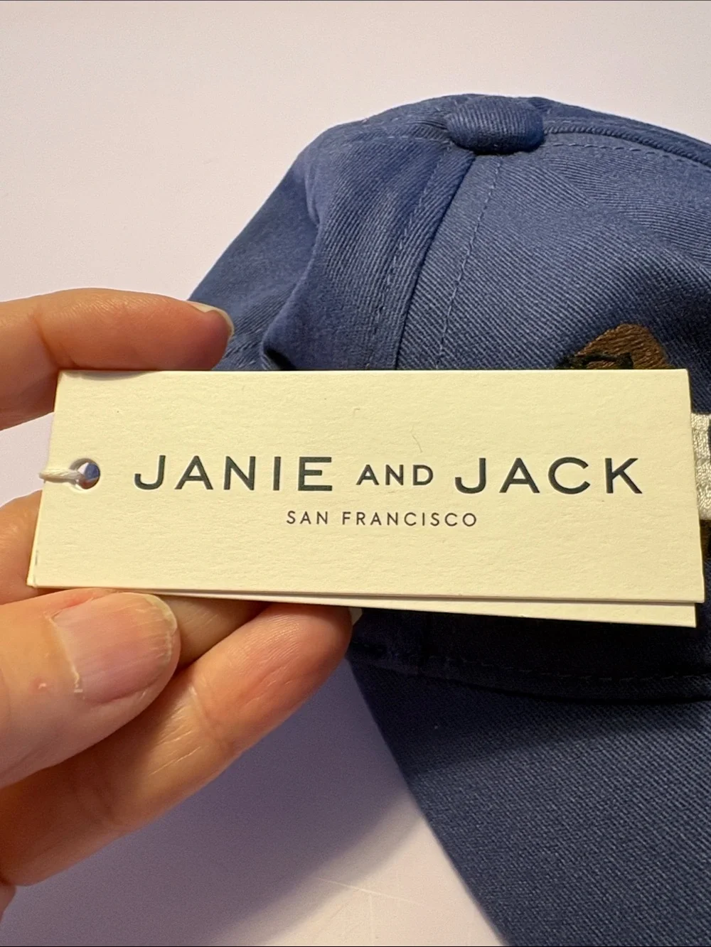 Janie and Jack NWT Navy Baseball Cap with Embroidered Dachshund size 0-6 months
